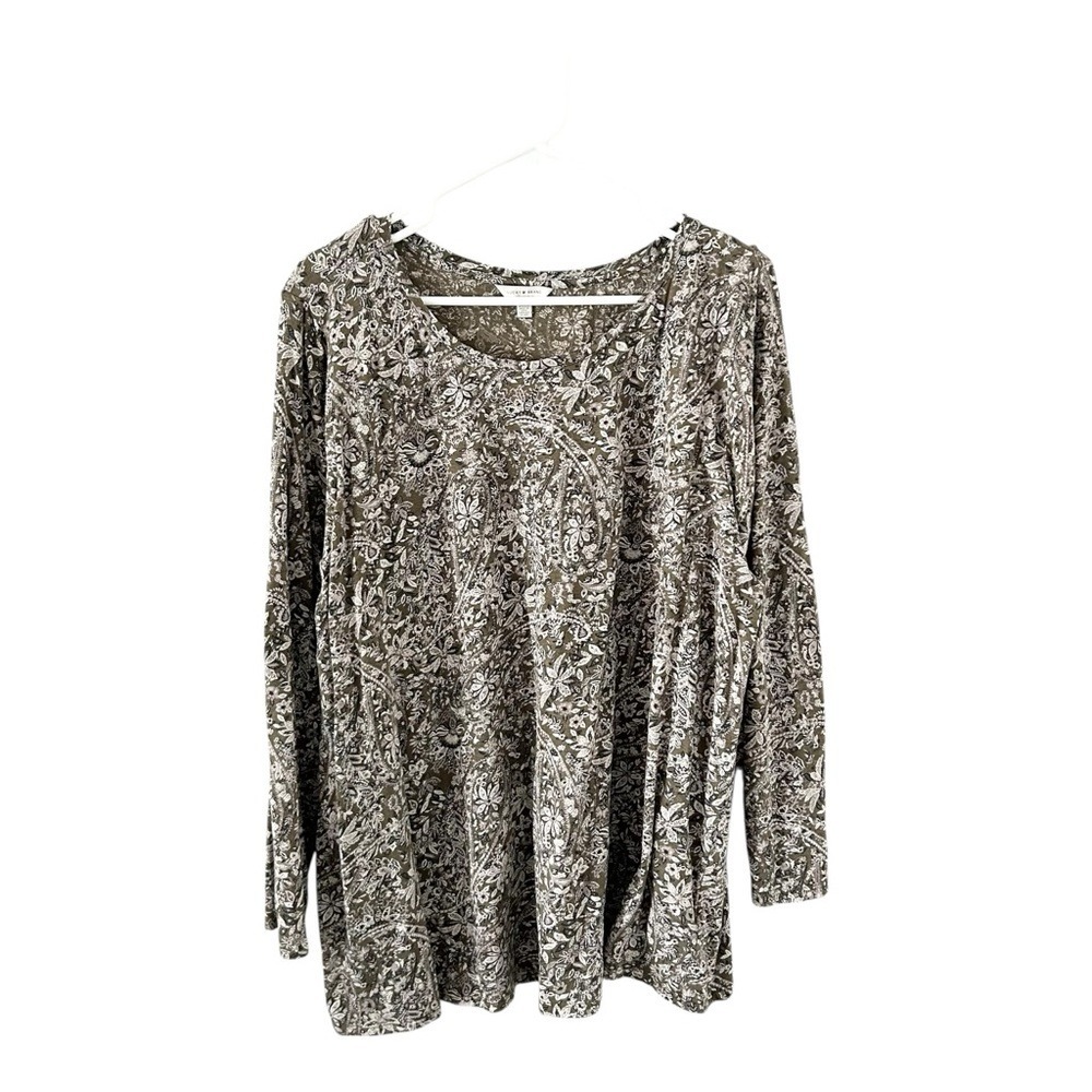 Lucky Brand Women's Multi Floral Print Long-Sleeve Top Size 3XL